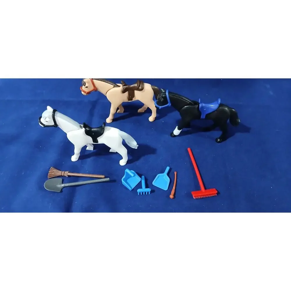 Playmobil Lot of Horses Horse Care Barn Tools Saddles Accessories Vintage